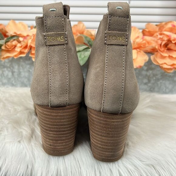TOMS Women's Kelsey Wedge Bootie Tan Wedge Bootie Size 11 - Picture 4 of 9